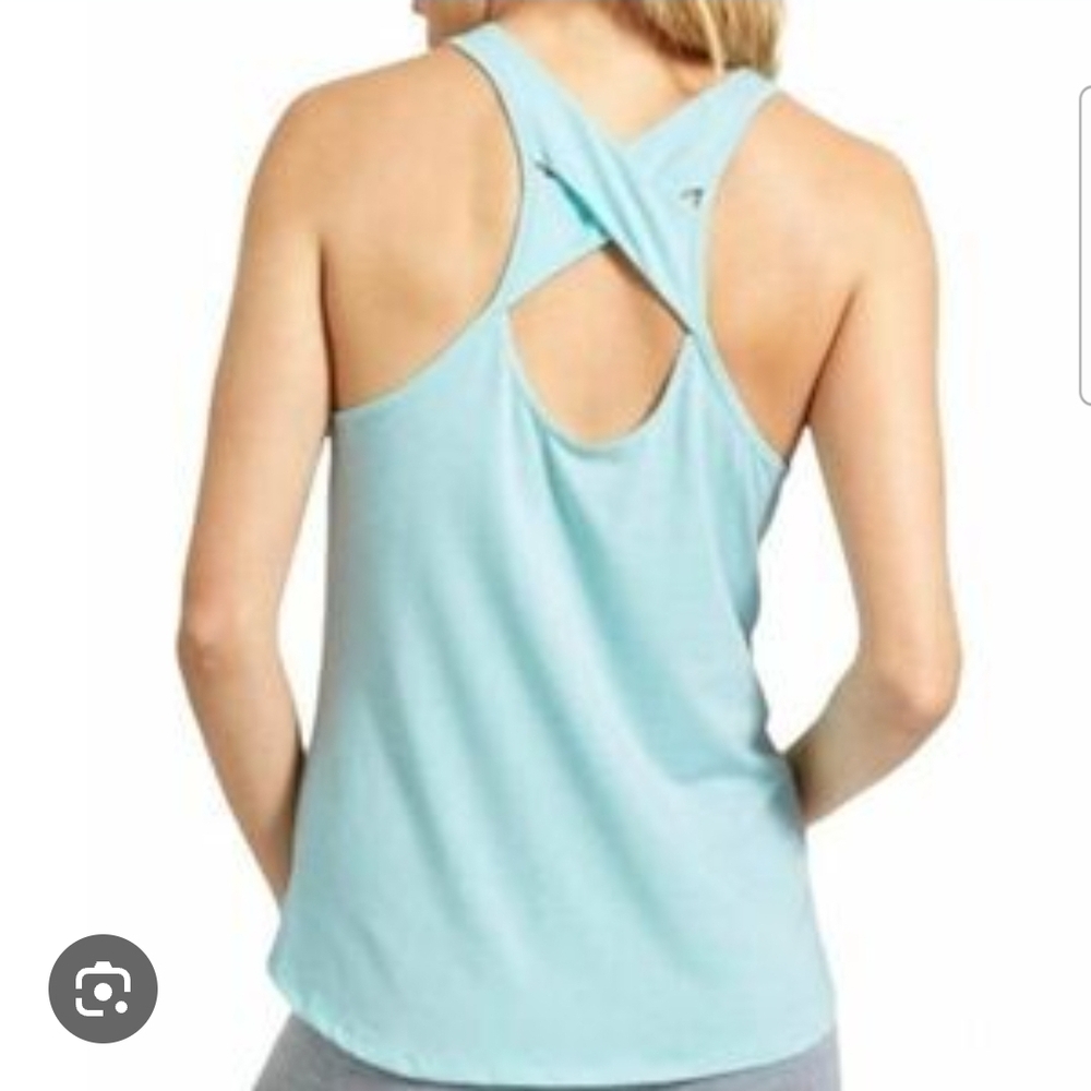 Athleta Light Blue Crossback Tank Top  XXS